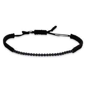 bracelet 18 kt WG, black rhodium, black cord