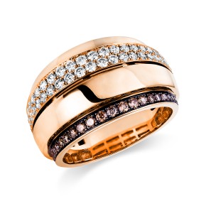 ring 18 kt RG, setting partly black rhodium