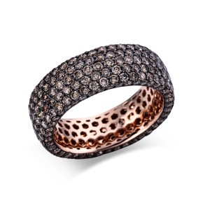 ring 18 kt RG, setting black rhodium plated