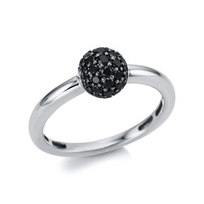 ring 18 kt WG, setting black rhodium plated