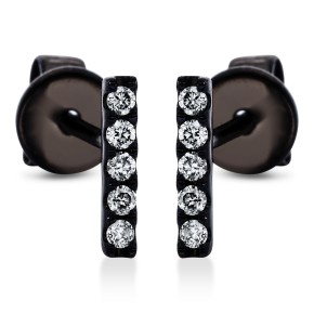 earrings 14 kt WG, black rhodium plated