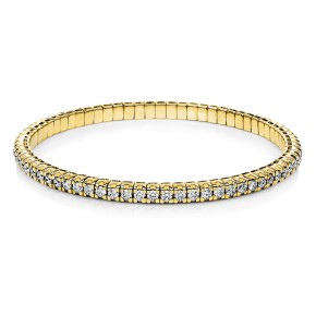 bracelet 18 kt YG, flex-band, rhodium plated