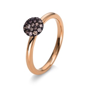 ring 18 kt RG, setting black rhodium plated