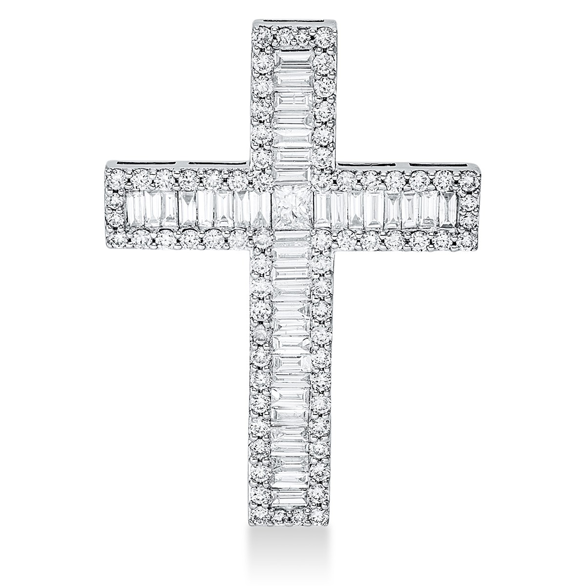 pendant 18 kt WG cross, with loop