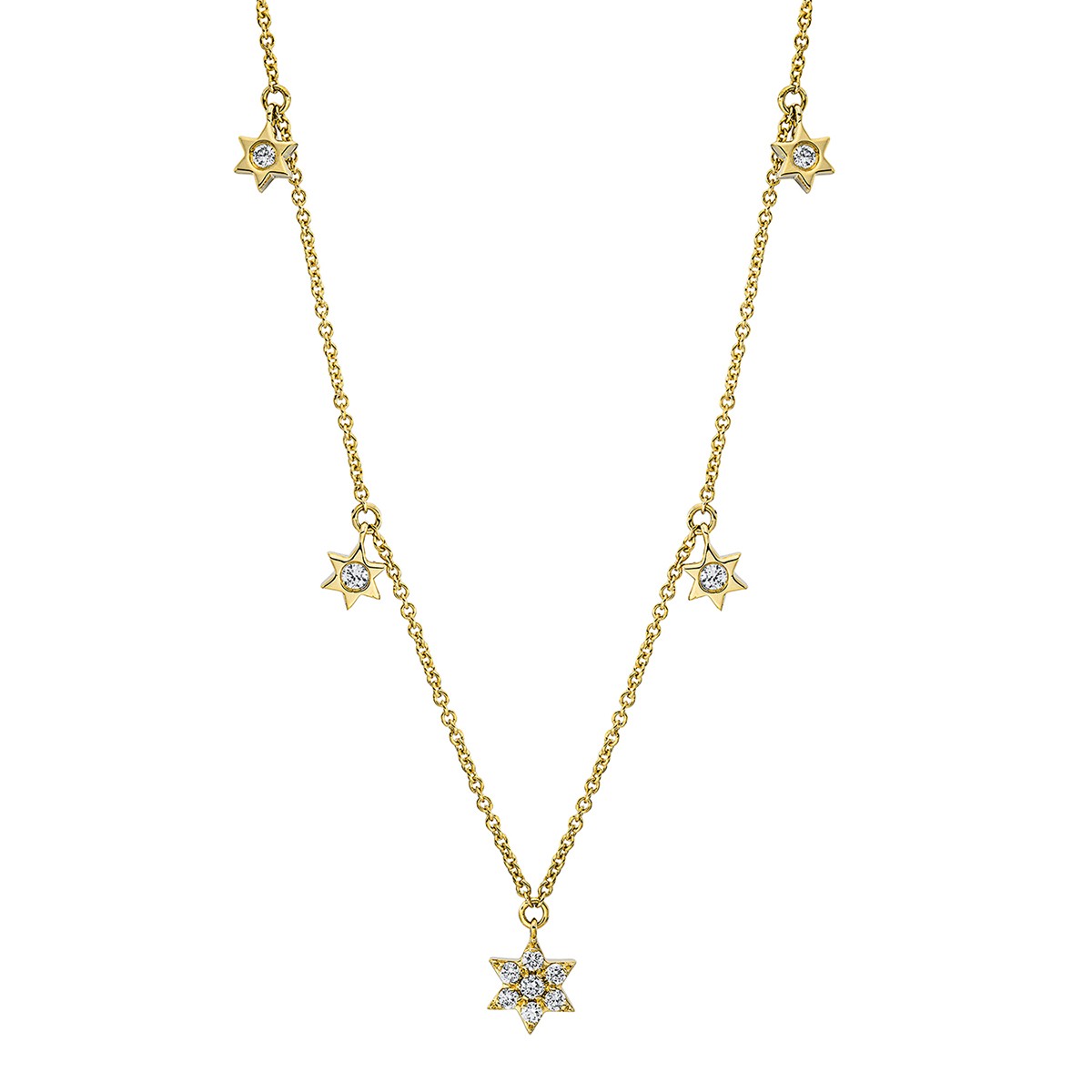 necklace 18 kt YG star