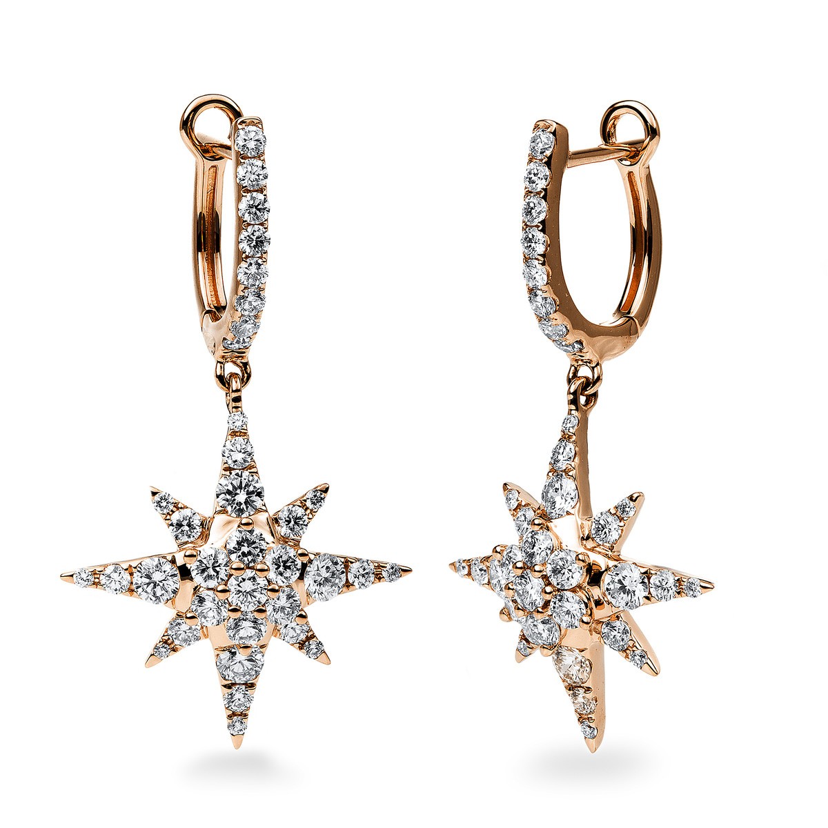 earrings 18 kt RG star