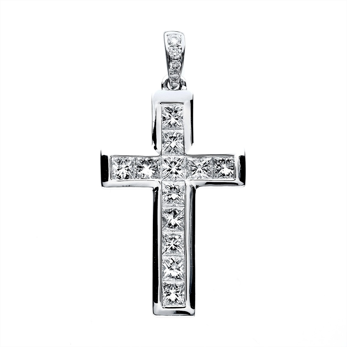 pendant 18 kt WG cross, with loop