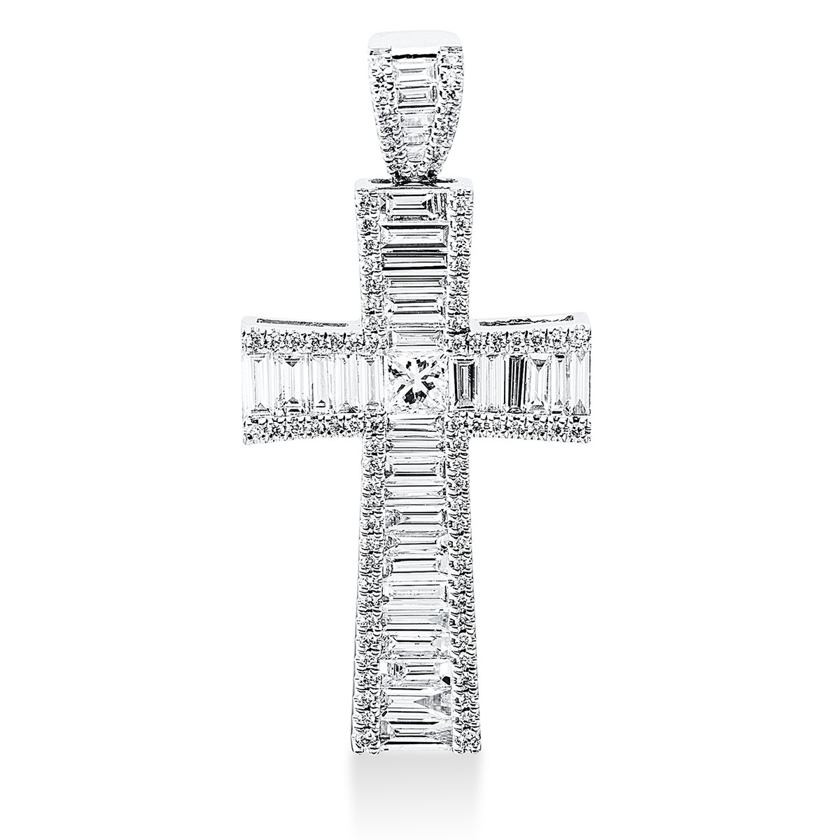 pendant 18 kt WG cross, with loop