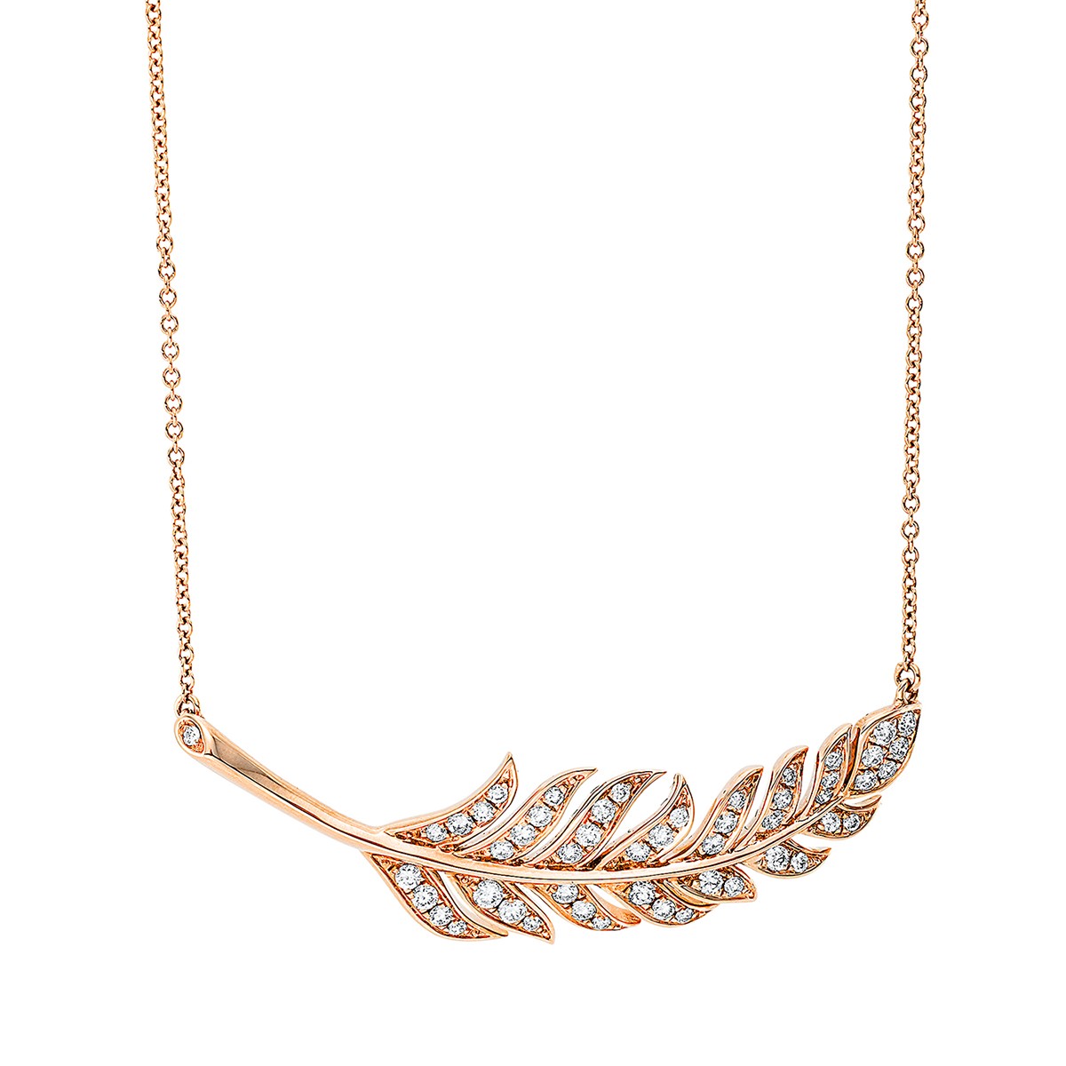 necklace 18 kt RG leaf