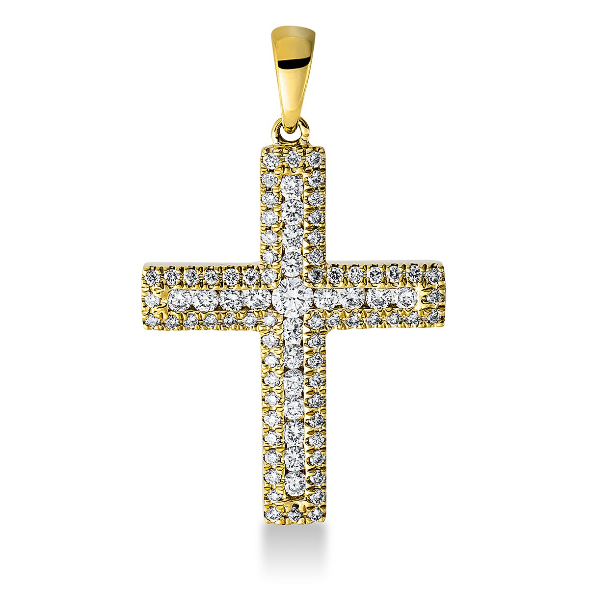 pendant 18 kt YG cross, with loop