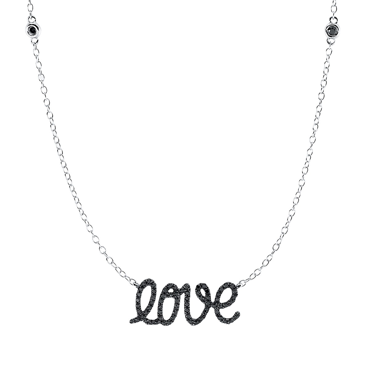 necklace 18 kt WG love, setting black rhodium plated