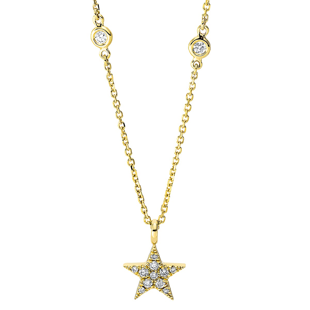 necklace 18 kt YG star