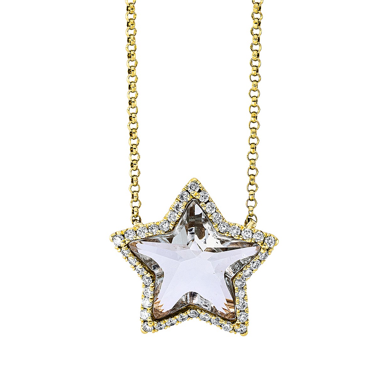 necklace 18 kt YG star, with loop at 40 cm