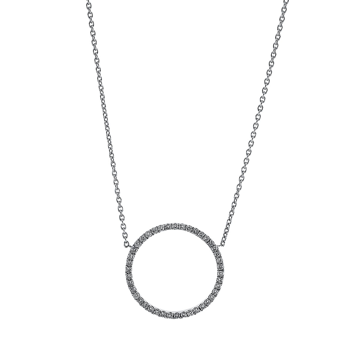 necklace 18 kt WG circle, with loop at 41 cm + 43 cm