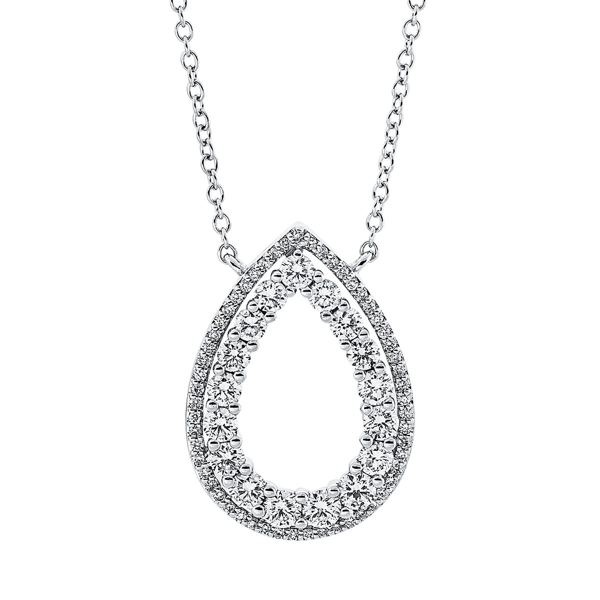 necklace 18 kt WG pear