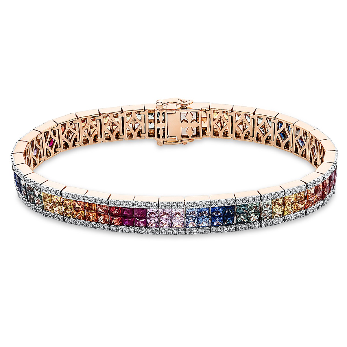 bracelet 18 kt RG, setting rhodium plated