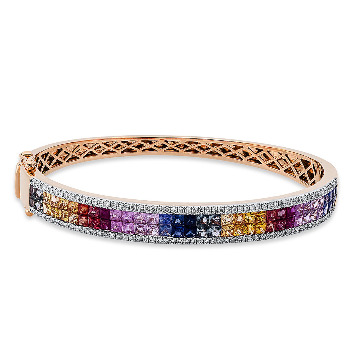 bangle 18 kt RG, setting rhodium plated