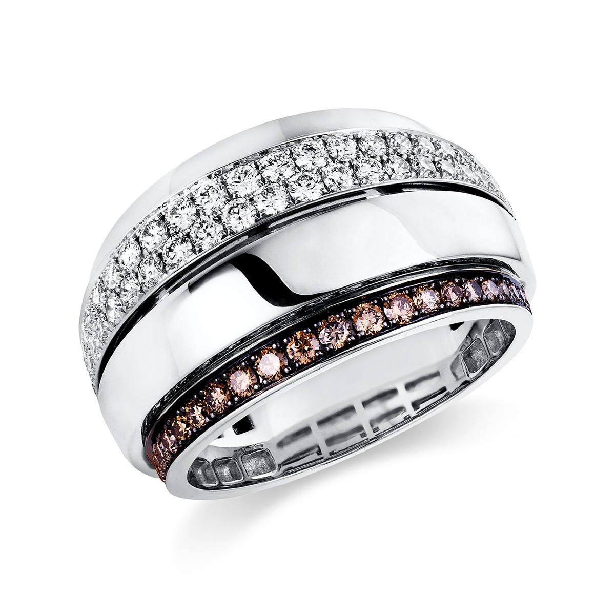 ring 18 kt WG, setting partly black rhodium