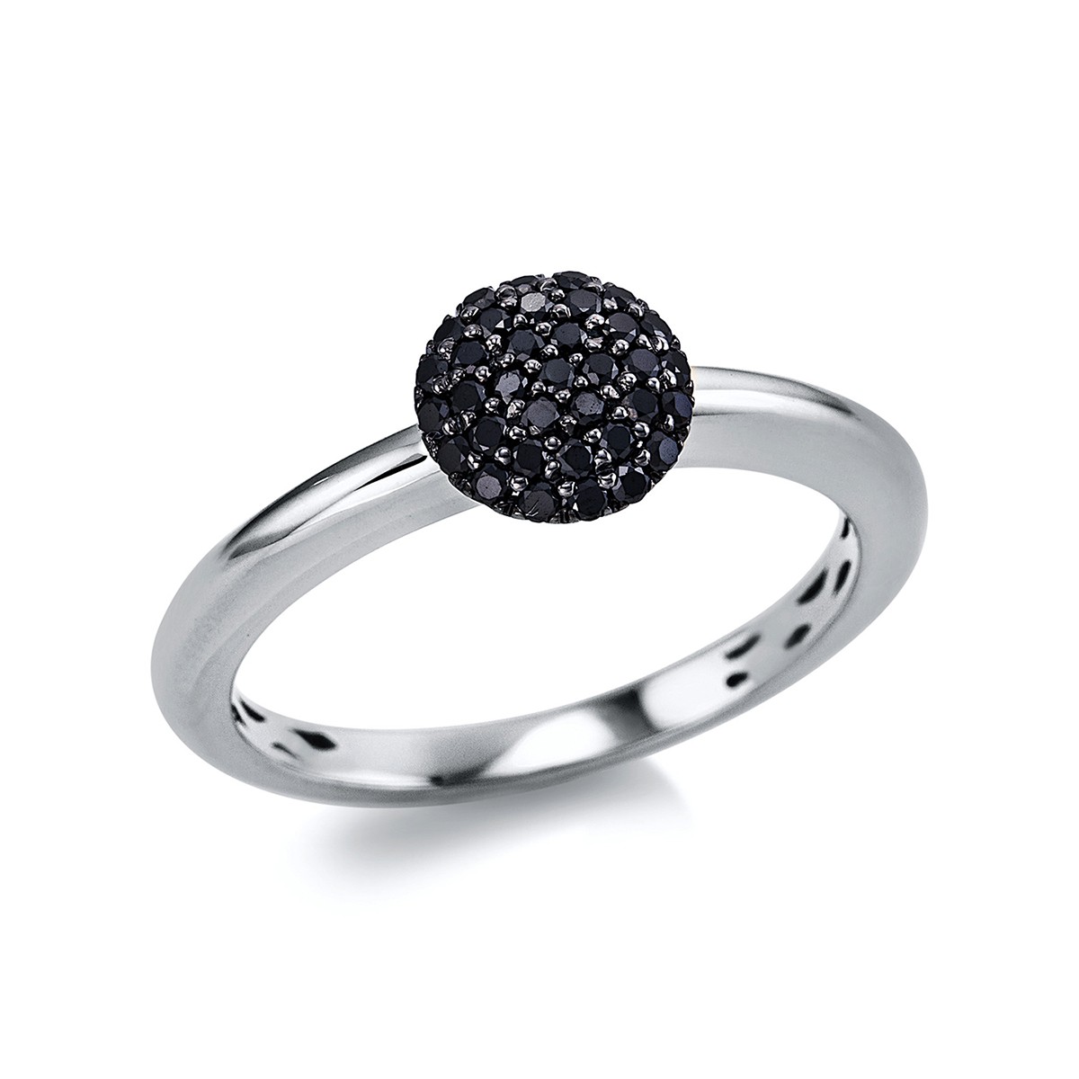 ring 18 kt WG, setting black rhodium plated