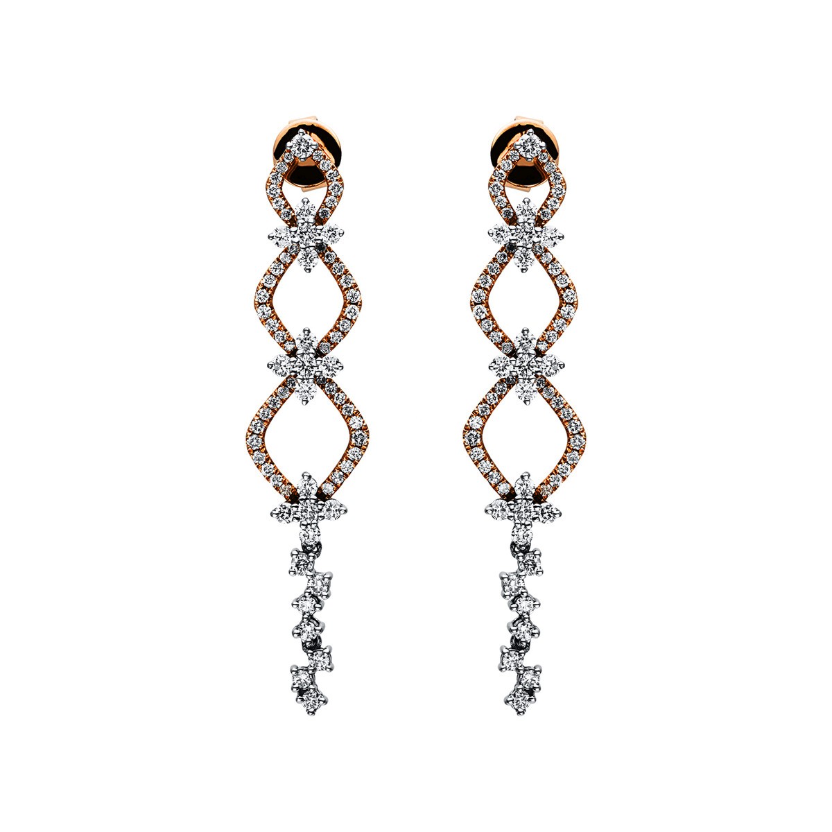 earrings 18 kt RG+WG