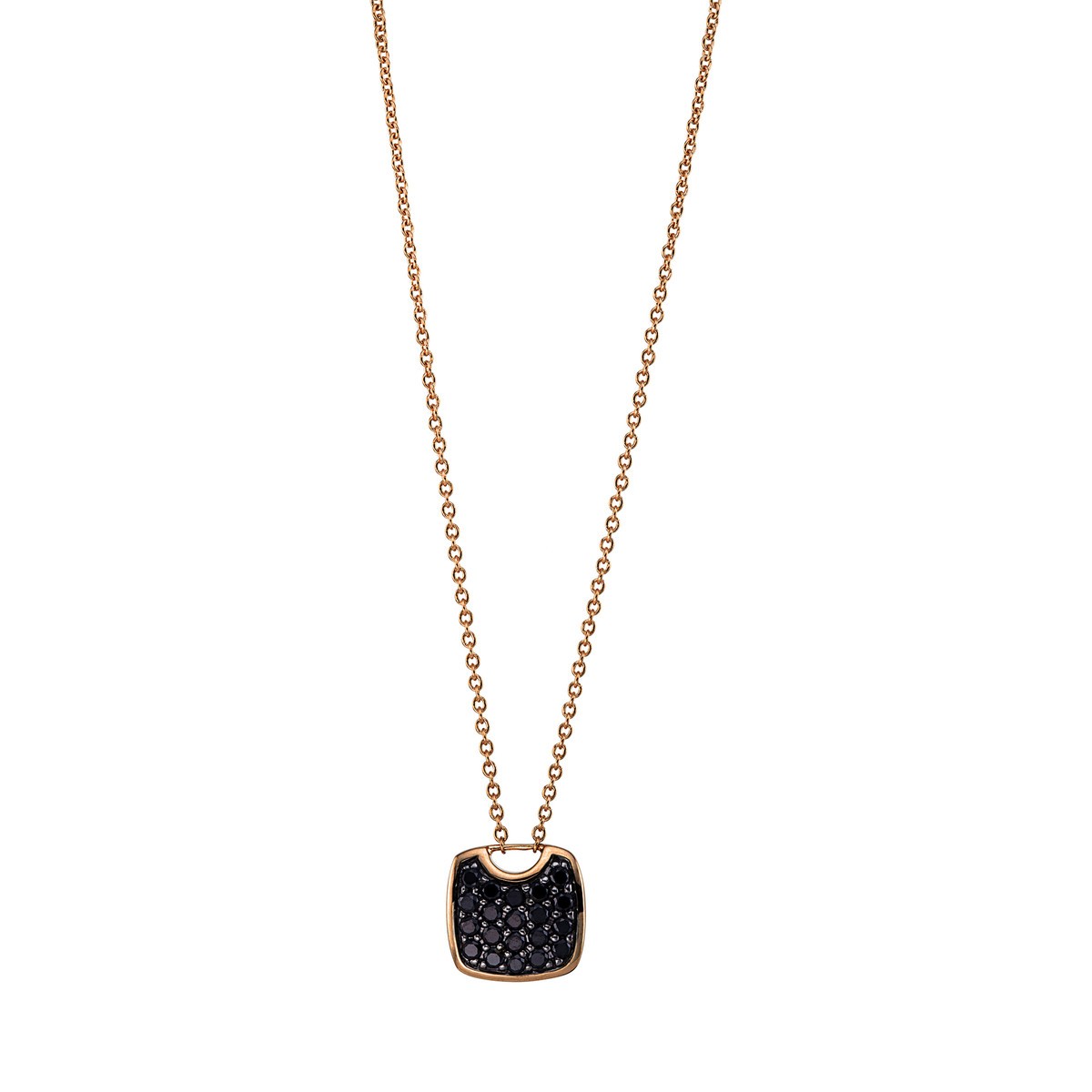 necklace 18 kt RG, setting black rhodium plated