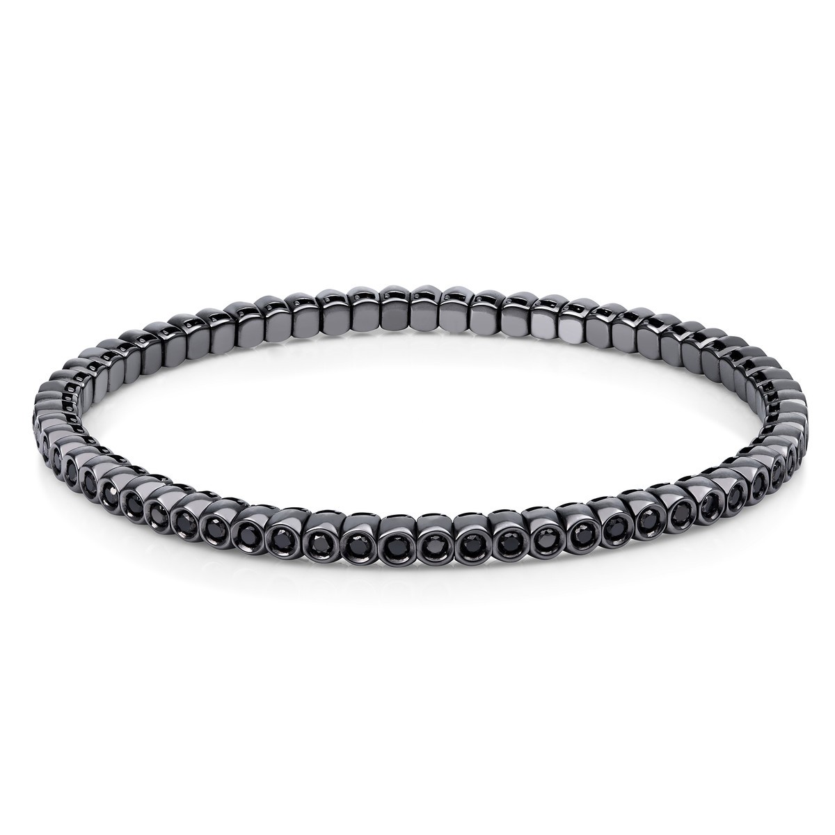 bracelet 18 kt WG, flex-band, variable, black rho